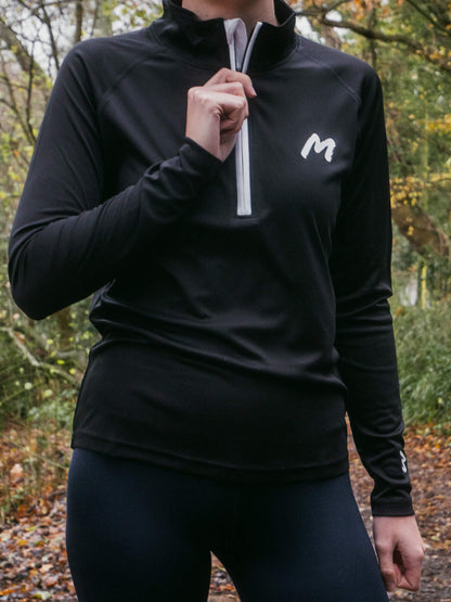 Running 1/4 Zip Long Sleeve | Black